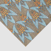 ヴィンテージブルーエレガントイエローアールヌーボーフローラ 薄葉紙 (詳細)