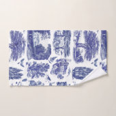 ヴィンテージブルーエレガントカントリーパストラルトワール バスタオルセット (ハンドタオル)