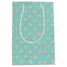 ヴィンテージブルーエレガントダイアモンズカスケード ミディアムペーパーバッグ