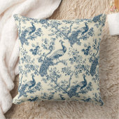 ヴィンテージブルーエレガントチノイスリーピーコック クッション (ブランケット)