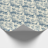 ヴィンテージブルーエレガントチノイスリーピーコック ラッピングペーパー (角)