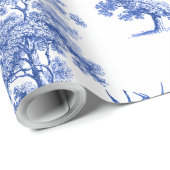 ヴィンテージブルーエレガントディアキツネカントリートワール ラッピングペーパー (ロールコーナー)
