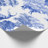 ヴィンテージブルーエレガントディアキツネカントリートワール ラッピングペーパー (角)