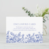 ヴィンテージブルーエレガントフローラエンクロージャカード 招待状 (スタンド正面)