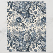 ヴィンテージブルーエレガントフローラトイレフルーリー (正面/裏面)