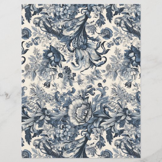 ヴィンテージブルーエレガントフローラトイレフルーリー (正面)