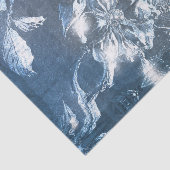 ヴィンテージブルーエンボスフローラモチーフ模様グリッター 薄葉紙 (詳細)