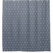 ヴィンテージブルーオスマン帝国ターキッシュトレーサリーオリエンタル シャワーカーテン (正面)