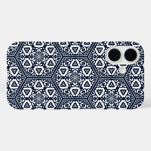 ヴィンテージブルーオスマン帝国ターキッシュトレーサリーオリエンタル Case-Mate iPhoneケース (裏面 (横))