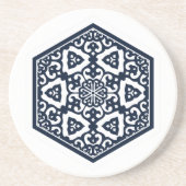 ヴィンテージブルーオットマントルコのトレーサリーベクターアート コースター (正面)