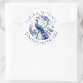 ヴィンテージブルーオランダChinoiserieフローラ水色 ラウンドシール (バッグ)