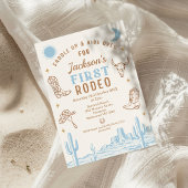 ヴィンテージブルーカウボーイファーストRodeo 1st誕生日 招待状