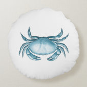 ヴィンテージブルーカニ航海のワイルドライフハウス ラウンドクッション (裏面)
