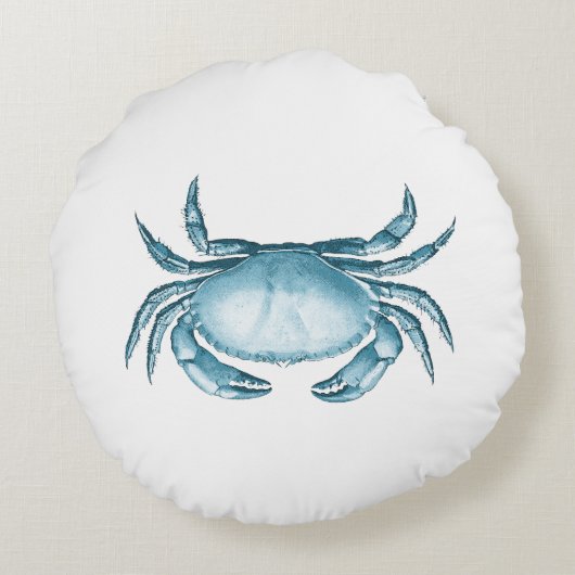 ヴィンテージブルーカニ航海のワイルドライフハウス ラウンドクッション (裏面)