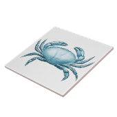 ヴィンテージブルーカニ航海の野生生物とシーフード タイル (側面)