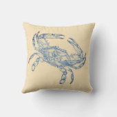 ヴィンテージブルーカニno2装飾用クッション クッション (裏面)