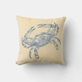 ヴィンテージブルーカニno2装飾用クッション クッション (正面)