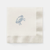 ヴィンテージブルーカニno3ナプキン 縁ありカクテルナプキン (正面)
