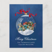 ヴィンテージブルーカークリスマス シーズンポストカード (正面)