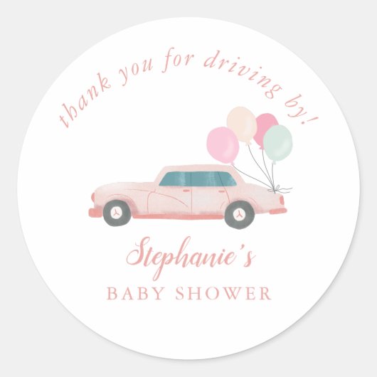 ヴィンテージブルーカードライブBy Baby Shower ラウンドシール (正面)
