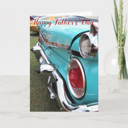 ヴィンテージブルーカー – Happy Father's Day Card カード (正面)