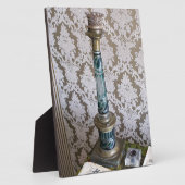 ヴィンテージブルーガラス燭台 フォトプラーク (側面)