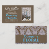 ヴィンテージブルーガラス燭台 名刺 (正面/裏面)