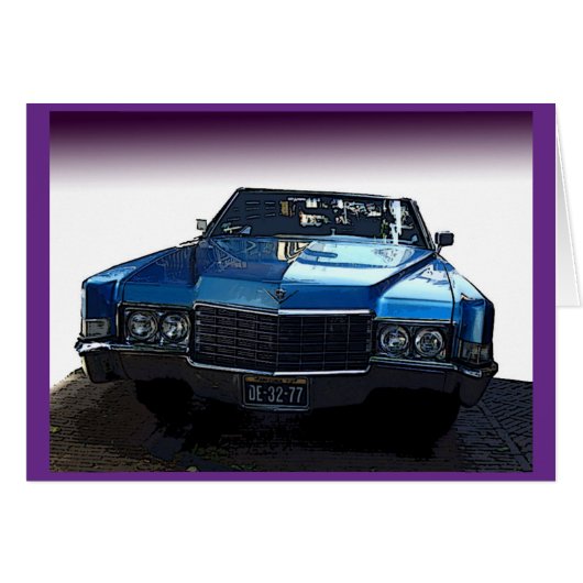 ヴィンテージブルーキャデラックカード (正面横)