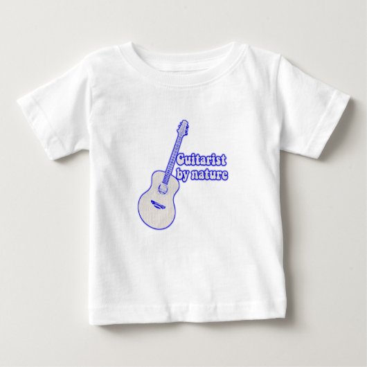 ヴィンテージブルーギター。ギタリスト自然 ベビーTシャツ (正面)