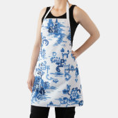 ヴィンテージブルークラシックとホワイトのパゴダチノワセリー エプロン (インサイチュ)