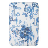 ヴィンテージブルークラシックとホワイトのパゴダチノワセリー バスマット (正面縦)