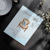 ヴィンテージブルークラシックボーイベビーシャワーありがとう サンキューカード