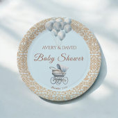 ヴィンテージブルークラシックボーイベビーシャワー ペーパープレート