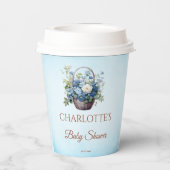 ヴィンテージブルークラシックボーイベビーシャワー 紙コップ (裏面)