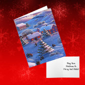 ヴィンテージブルークリスマスウィンターワンダーランド雪 シーズンカード