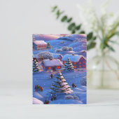 ヴィンテージブルークリスマスウィンターワンダーランド雪 シーズンカード (スタンド正面)