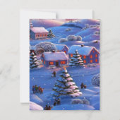 ヴィンテージブルークリスマスウィンターワンダーランド雪 シーズンカード (正面)