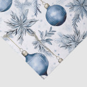 ヴィンテージブルークリスマスツリーオーナメントパターン 薄葉紙 (詳細)