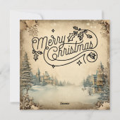 ヴィンテージブルークリスマスツリーカード シーズンカード (裏面)