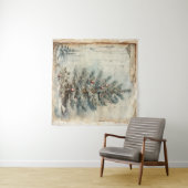 ヴィンテージブルークリスマスツリータペストリー タペストリー (インサイチュ(横))