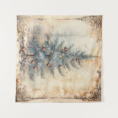 ヴィンテージブルークリスマスツリータペストリー タペストリー (正面(横))