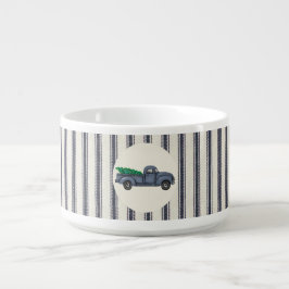 ヴィンテージブルークリスマスツリートラックチリボウル チリボウル