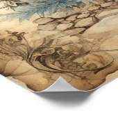 ヴィンテージブルークリスマスツリーポスター ポスター (角)