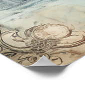 ヴィンテージブルークリスマスツリーポスター ポスター (角)