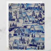 ヴィンテージブルークリスマスホリデービレッジ (正面/裏面)