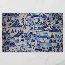 ヴィンテージブルークリスマスホリデービレッジ