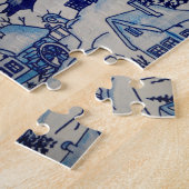 ヴィンテージブルークリスマスホリデービレッジ ジグソーパズル (側面)