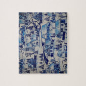 ヴィンテージブルークリスマスホリデービレッジ ジグソーパズル (縦)