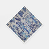 ヴィンテージブルークリスマスホリデービレッジ スタンダードランチョンナプキン (角)