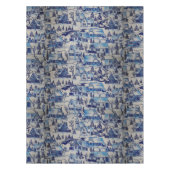 ヴィンテージブルークリスマスホリデービレッジ テーブルクロス (正面)